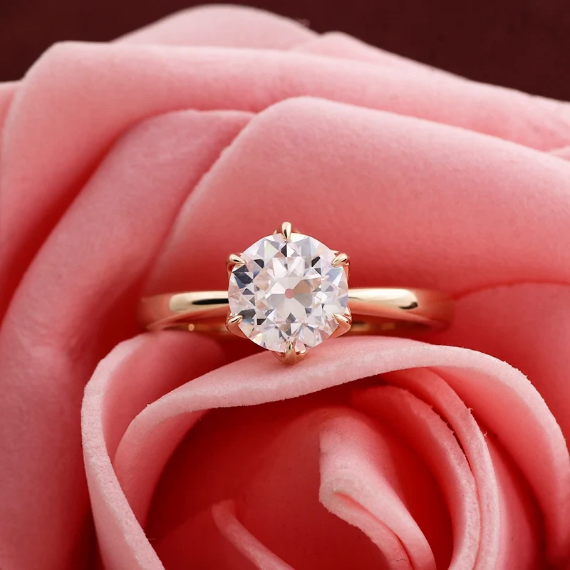 Customize Fine Jewelry 10k/14k/18k Gold Vvs Moissanite Solitaire Diamond Ring Engagement Wedding Ring For Women Men 1