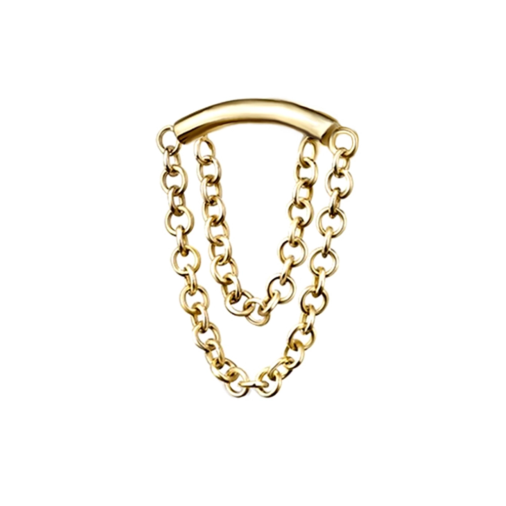 Eternal Metal 14k Solid Gold Threadless Push In Chain Dangle Ends 1