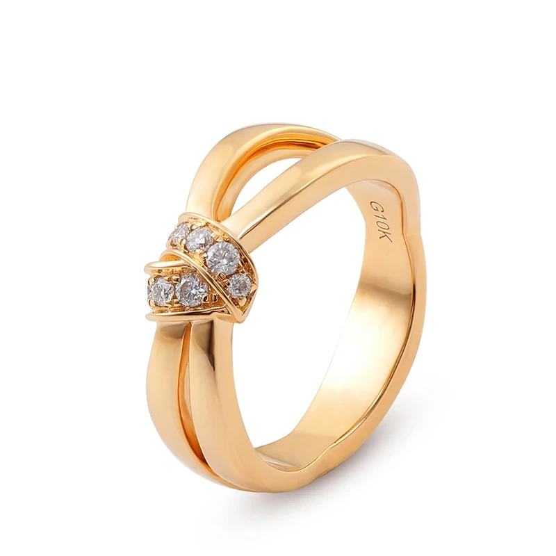Bijoux de Provence Small Round Brilliant Cut Moissanite Stone Style Trendy Style Gold Ring Gift For Girlfriend 1