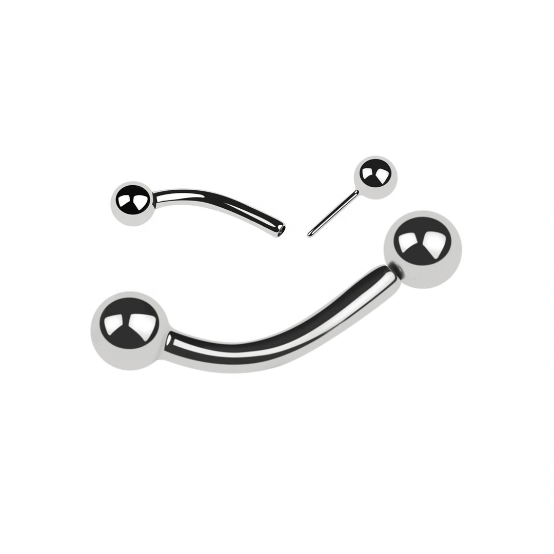Eternal Metal Astm F136 Titanium Threadless Curve Barbells Piercing Jewelry 1