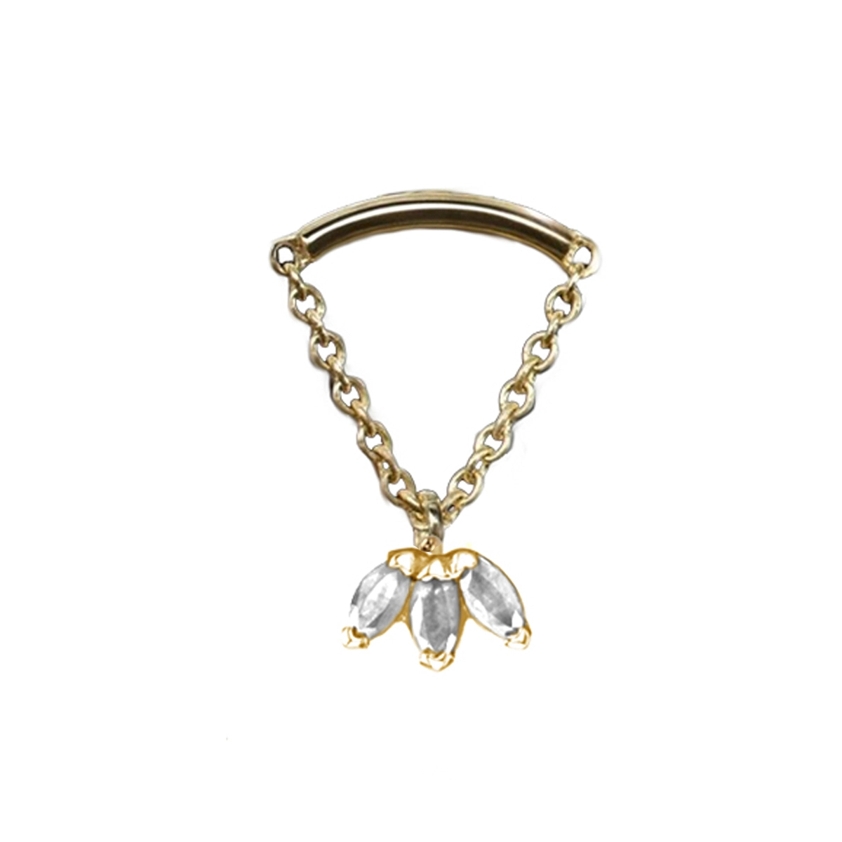 Eternal Metal 14k Solid Gold Threadless Push In Dangle Chain Ends 14k Gold Piercing2 1