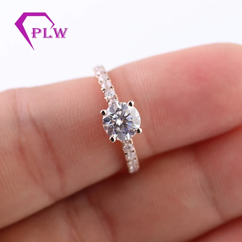 2ct couleur def rond Brilliant Cut Moissanite Stone Engagement / Wedding 18K Anneau pour Lady 1