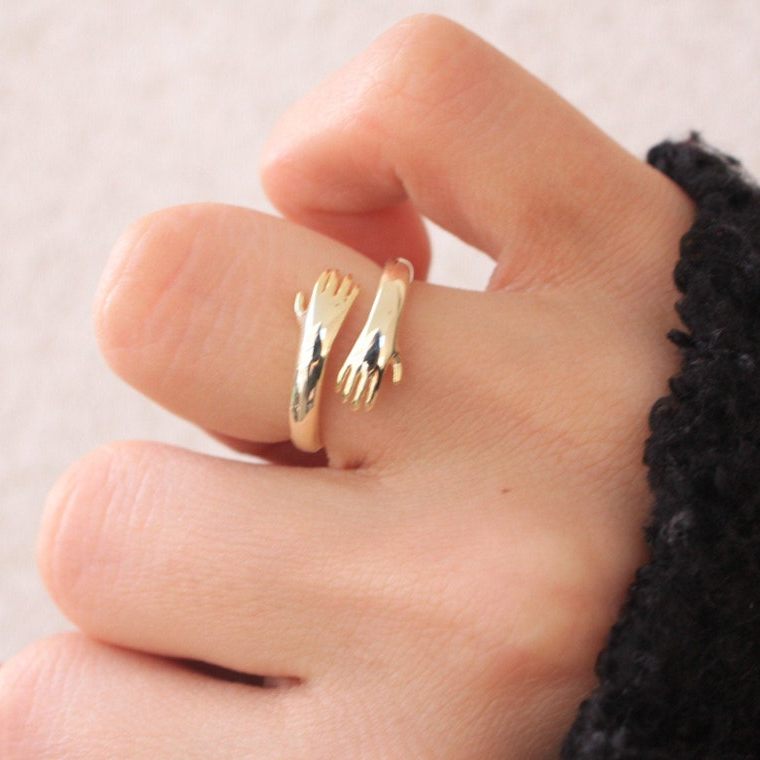 Joyería Provence Diseño especial Forma de mano 18K Joyería de oro puro y sólido Anillo de oro de 18 km 1