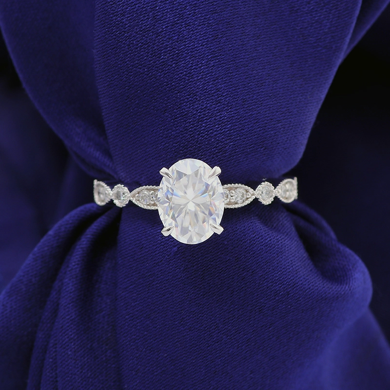 Diseño especial 7x9mm Anillos de joyería de moissanite de 7x9 mm ANILLAS DE GOLA CALIENTE 18K Rings para hombres 1