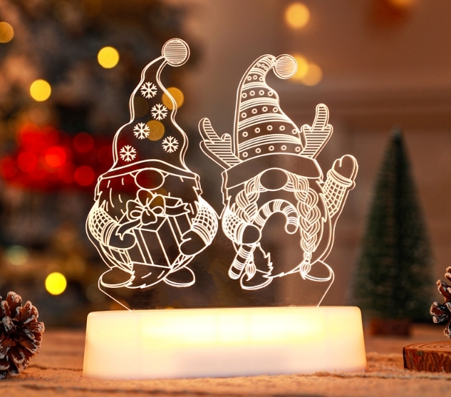 Creative Acrylic Decorative Light GL-S13 3D Acrylic Christmas Dwarf Warm Light Night Light Festive Atmosphere Light 1