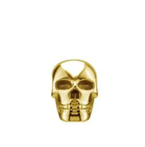 Eternal Metal Solid 14k Gold Skull Head Body Jewelry Trendy Stud 14k Pierced Earring 1
