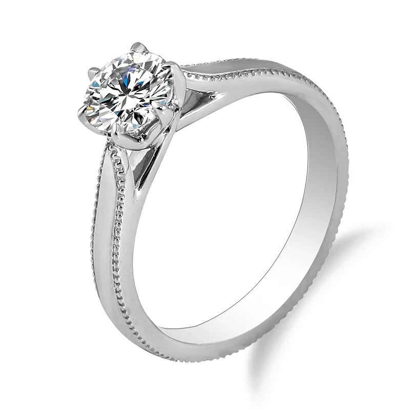 Wholesale Custom Fashion Gold Finger Jewelry Dainty Women 18k Gold Plated 925 Silver Moissanite Engagement Rings 1