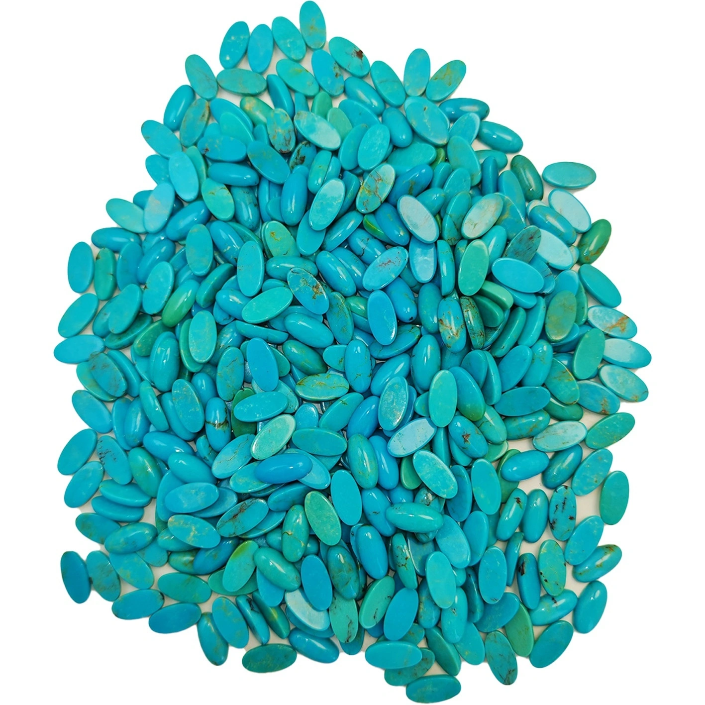 Asili ya Turquoise ya Rangi ya Cabochon Ukubwa wa Umbo la Mviringo 6*12mm Diy Gemstone Nyingi Kwa Kutengeneza Vito vya Kutengenezwa kwa Mkono 1