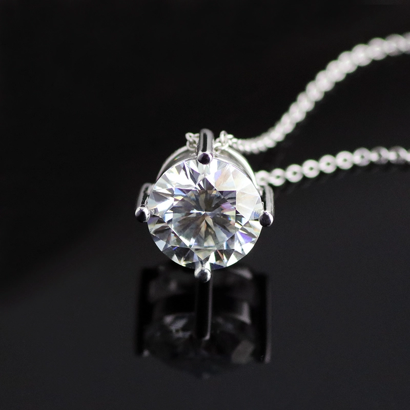 2ct D Color redondo MOISSANITE DE MOISSANITE DE 14K CLECTLA DE MOISSANITE 1