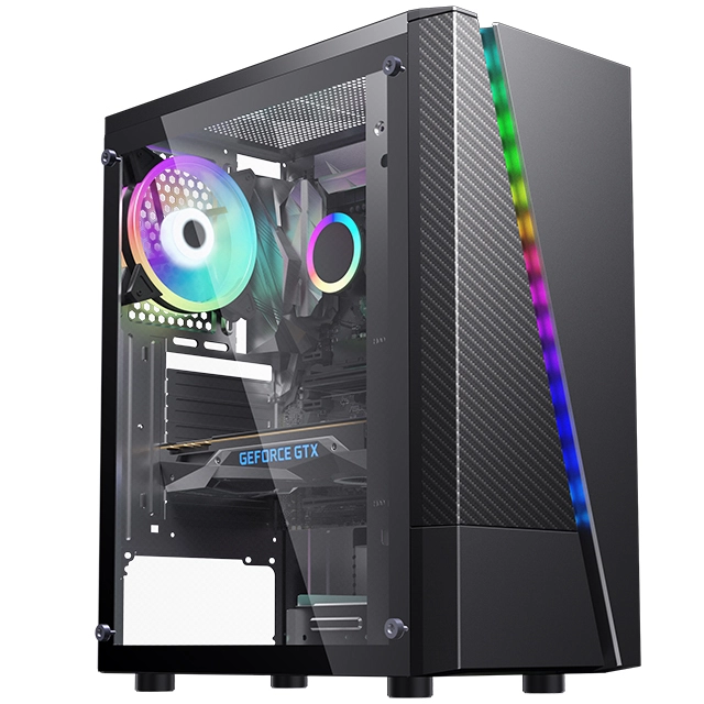 Eatx Pc With Fan Colourful Tempered Glass Horizontal Cooled Cpu Cabinet Dustproof Gamer Computer Case Gaming Computer Case 1