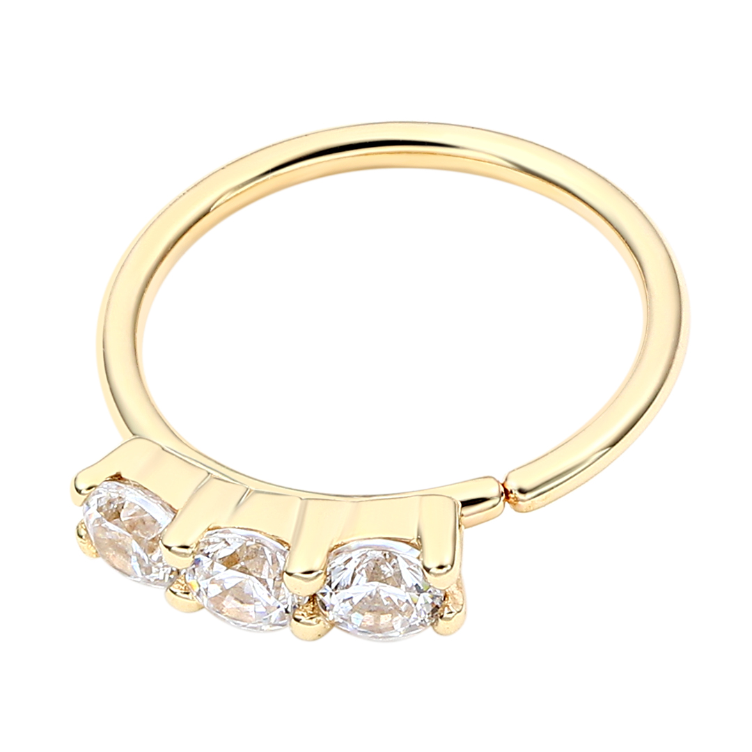 Eternal Metal 14k Solid Gold 3-5a Zircon Engagement Seamless Ring Nose <000000> Ear Hoop Ring Belly<000000>labret Piercing Jewelry 6