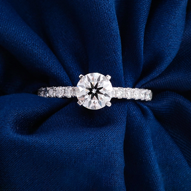 Hot Selling Moissanite Round Brilliant Cut 1ct Engagement White Gold Fashion 18k 14k 10k Solid Gold Wedding Jewelry Ring 1