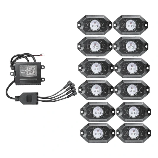 RGB LED Rock Lights Kit 8 Pods Underglow Neon Lights 1