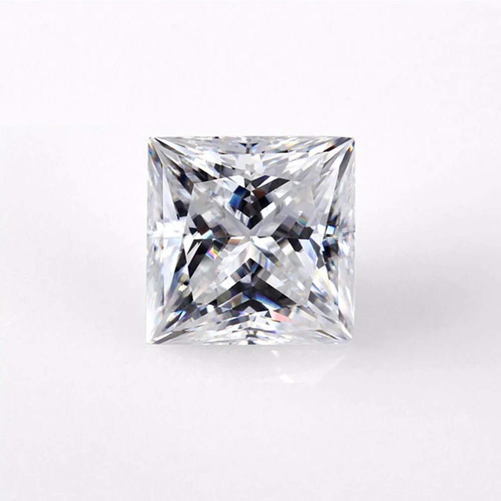 Heißer Verkauf quadratischer Prinzessin Cut Synthetic Moissanitstein für Moissanitschmuck 1
