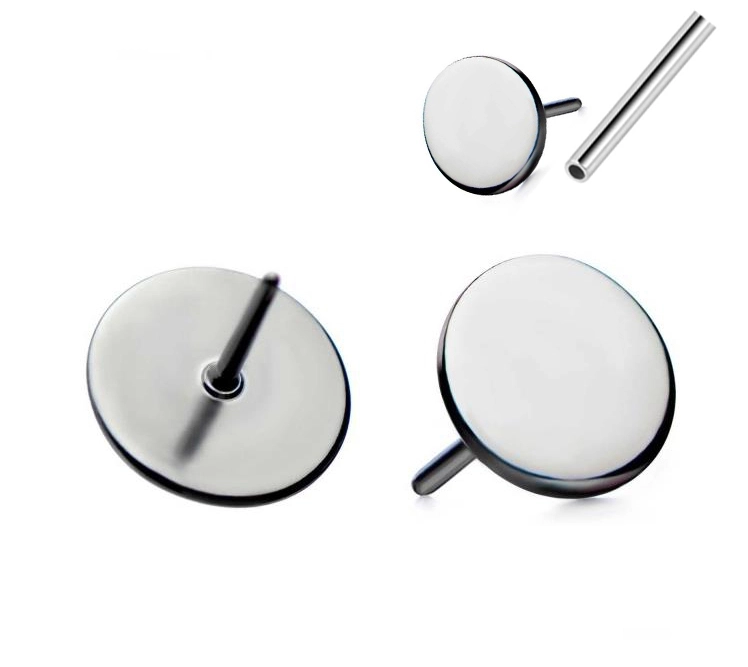 Eternal Metal Astm F136 Titanium Threadless Round Bead Disc Labret Piercing Ends 1