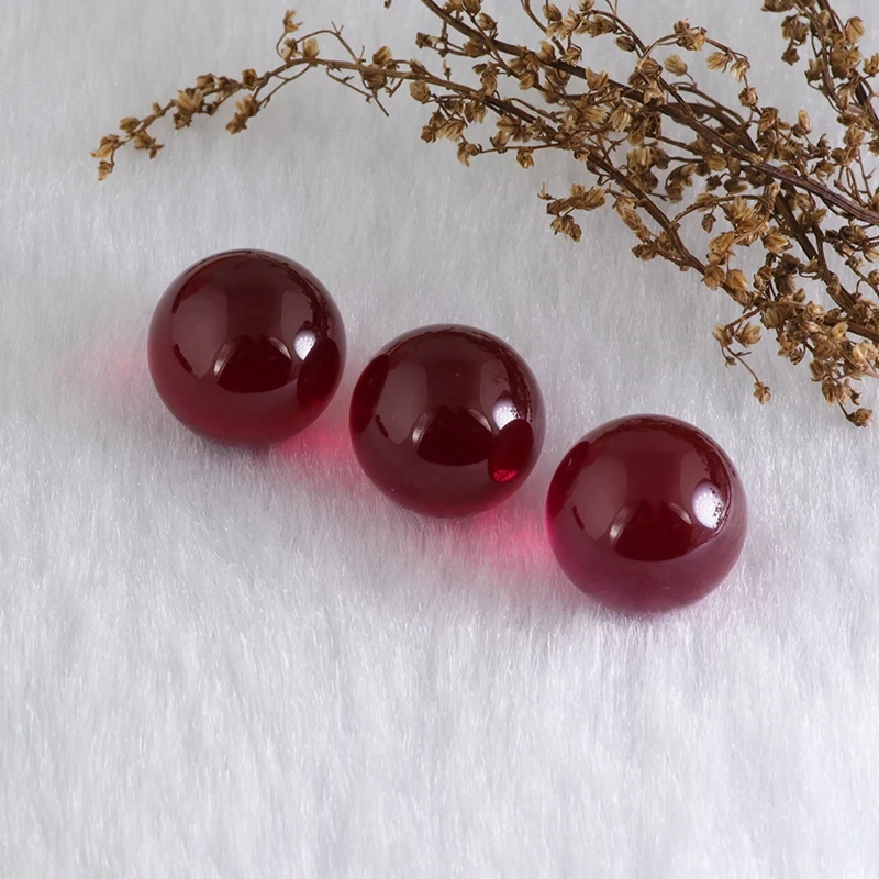 Venta superior Bola Ruby Smooth Polished Loose Gemstone 5# Red Ruby Stone Round Ruby Ruby 1