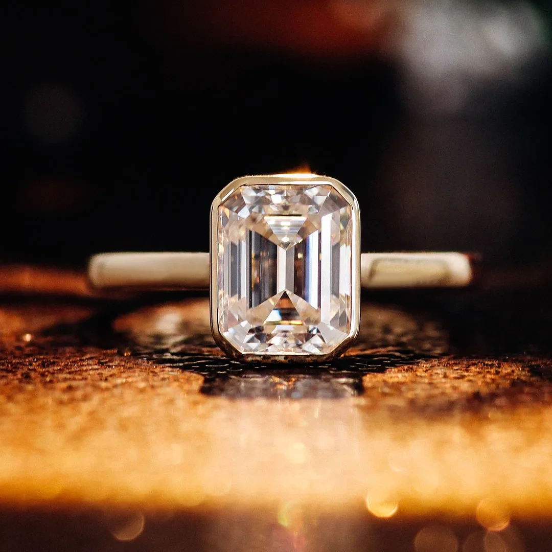 Luxury Fine Jewelry Ring Yellow Gold 2 Carat Igi Gia Certified Lab Grown Diamond Engagement Ring Women Wedding Bezel Rings 1