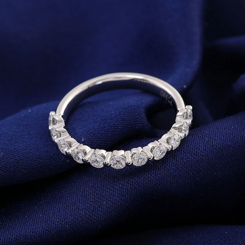 Round Moissanite Half de fiançailles Bague de fiançailles or Valette chaude personnalisée Real Pure Solid Diamond Unisexe DHL 14K Ring 3 mm 1