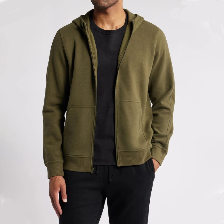 Custom Streetwear Vintage Zipper Hoodies Manufacturer 100% Cotton Heavyweight Boxy Cropped Acid Wash Zip Up Hoodie For Men 1