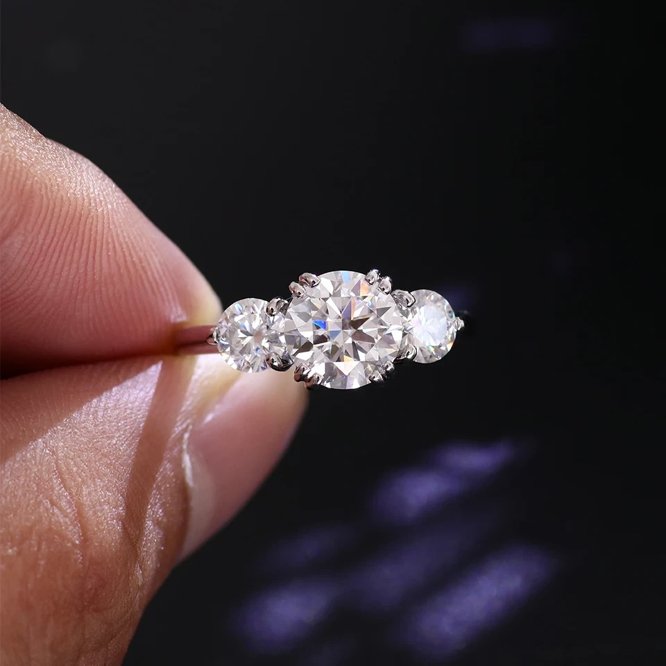 High Quality Jewelry Engagement Wedding Rings 18k 14k 10k Solid Gold Vvs Clarity Moissanite Diamond Rings For Women Men 1