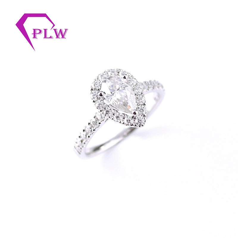 14K White Gold Moissanite Engagement Ring 1