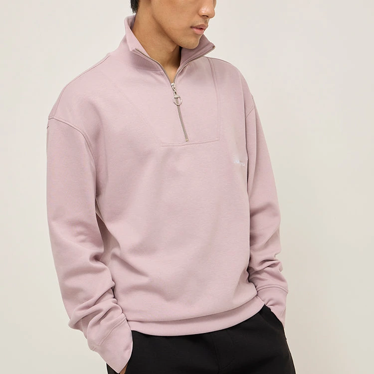 High Quality Custom Streetwear Embroidered 100% Cotton Sweatshirts Manufacturers 360gsm Quarter Zip Sweatshirt For Men 1