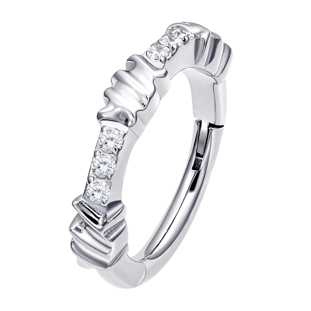 Fashionable Astm F136 Titanium Body Jewelry Eternal Metal Claw Setting Cubic Zircon Nose Earring Piercing Clicker Weddings 1