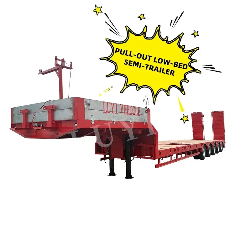 5axle Hidráulico Extendible Capacitación de cisne Semi remolque 1