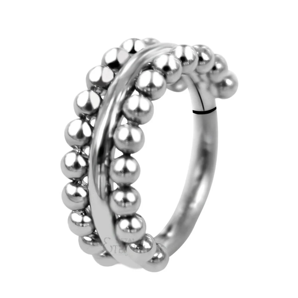Eternal 16g Astm F136 Titanium Bead Ball Septum Nose Piercing Hinged Segment Ring1 1