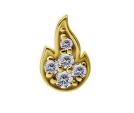 Eternal Metal Solid 14k Gold Threadless Helix Piercing Earring 1