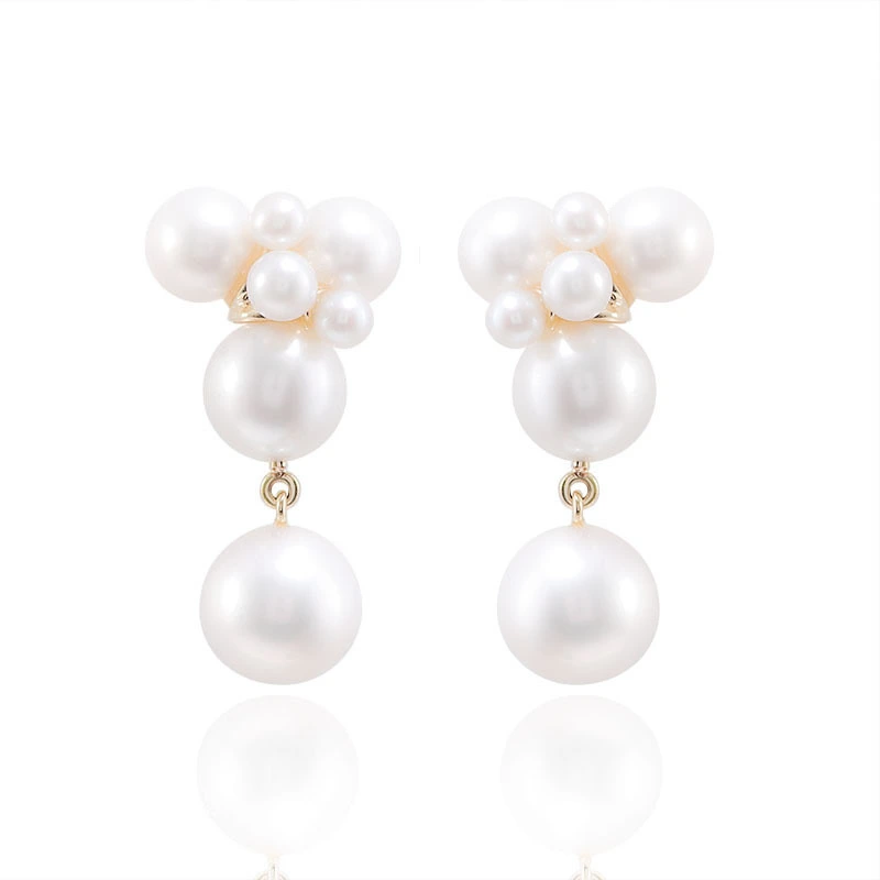 Boucles d&39;oreilles en perles de Provence First Jewelry, bijoux tendance, en or jaune 10 carats, pour mariage, anniversaire, cadeaux pour femmes 1