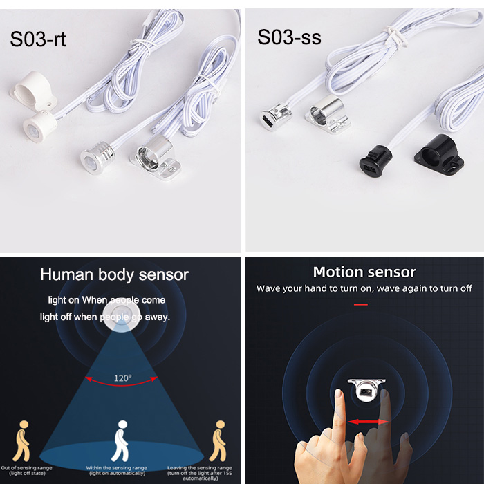 Interrupteur tactile intelligent 12 V/24 V pour armoires et bandes lumineuses à LED 5