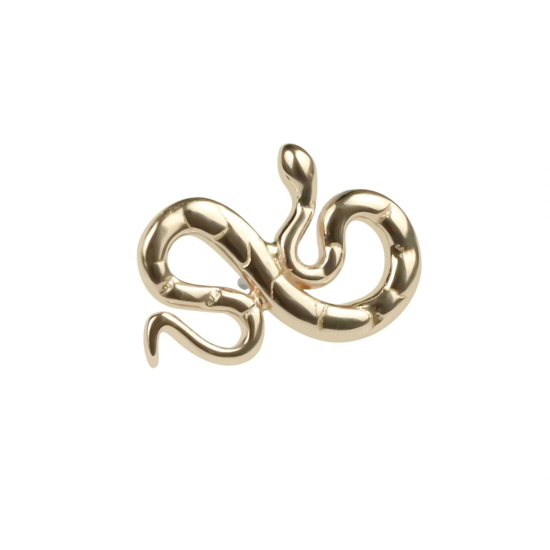Eternal Metal Snake Shaped 14k Solid Gold Tops Piercing Jewelry 1