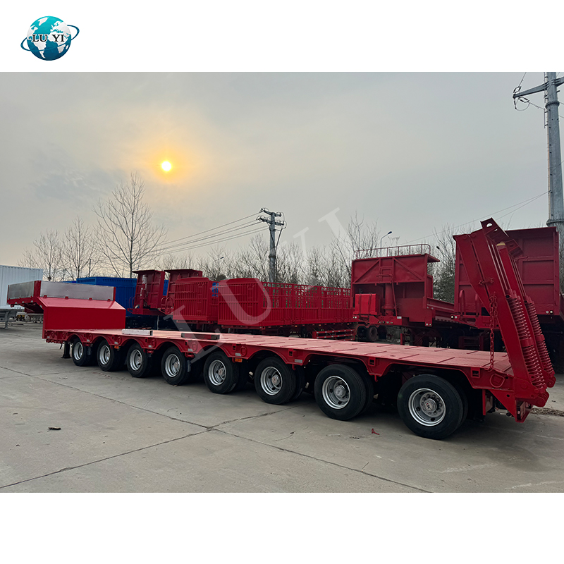 Remolque extensible de 8-Axle 100T Lowbed con la suspensión del aire 6
