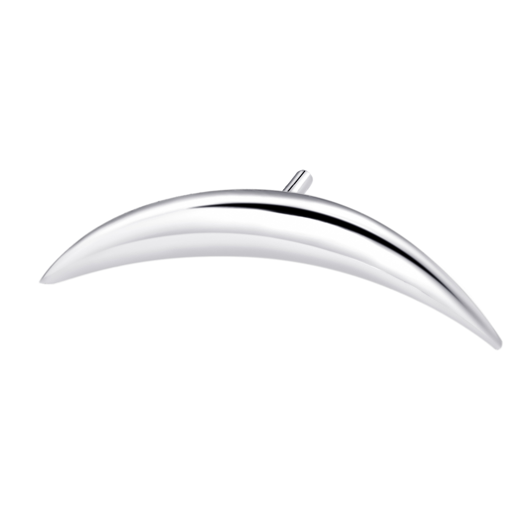 Eternal Metal 14k Solid White Gold Plain Crescent Moon Nose<000000>earring Piercing Labret Jewelry Threadless Push In Ends Tops 6