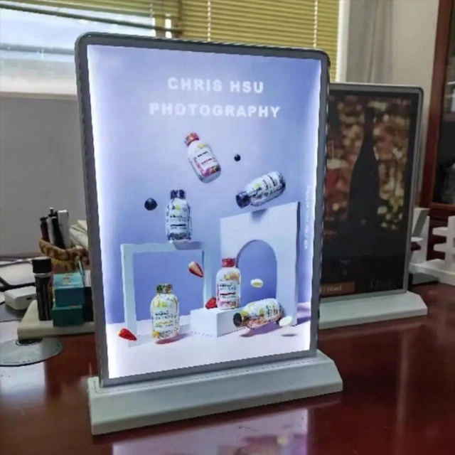 Indoor Aluminum Frame Slim LED Menu Light Box Display - Double-Sided Juice Advertisement 1