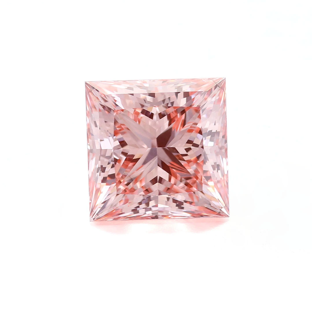 1ct 2ct Princess Cut VVS Loose Igi Gia Certified Lab Grown Diamonds Cvd Lab Created Light Pink Diamond 1