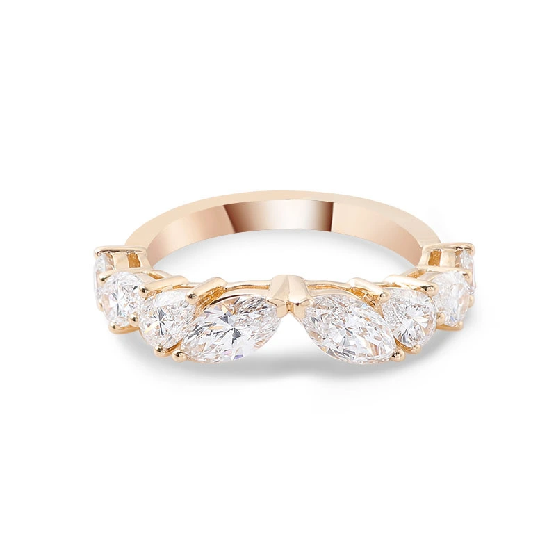 Fashion Marquise Cut Lab Grown Diamond Rings 14k Yellow Gold Jewelry Wedding Engagement Rings For Women 1