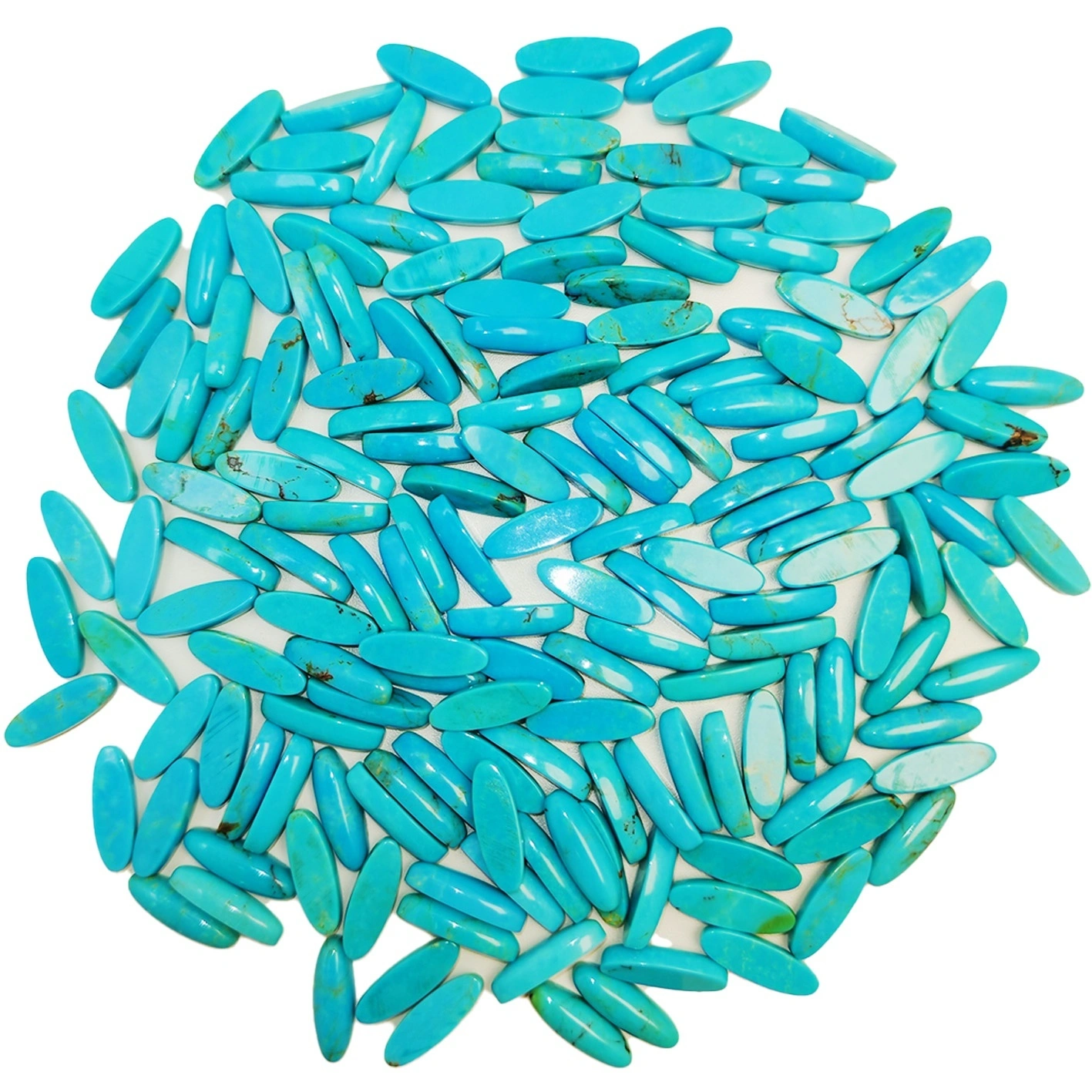 7*21mm Natural Turquoise Oval Cabochon Blue Colorful Cab Making Diversity Diy Handmade Gift Distinct Ring Or Earring 1
