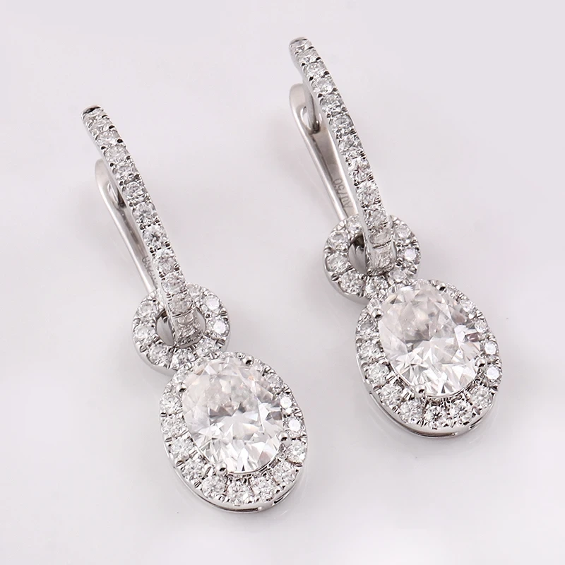 Wholesale High Quality Earrings Moissanite Diamond S925 Silver And 18k 14k 10k Gold Earrings For Women Custom Drop Earrings Men 1
