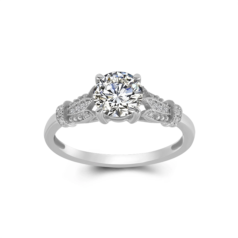 Custom Adjustable Rings Round Cut 1ct Moissanite Women Rings 10k/14k/18k Vintage Ring 1