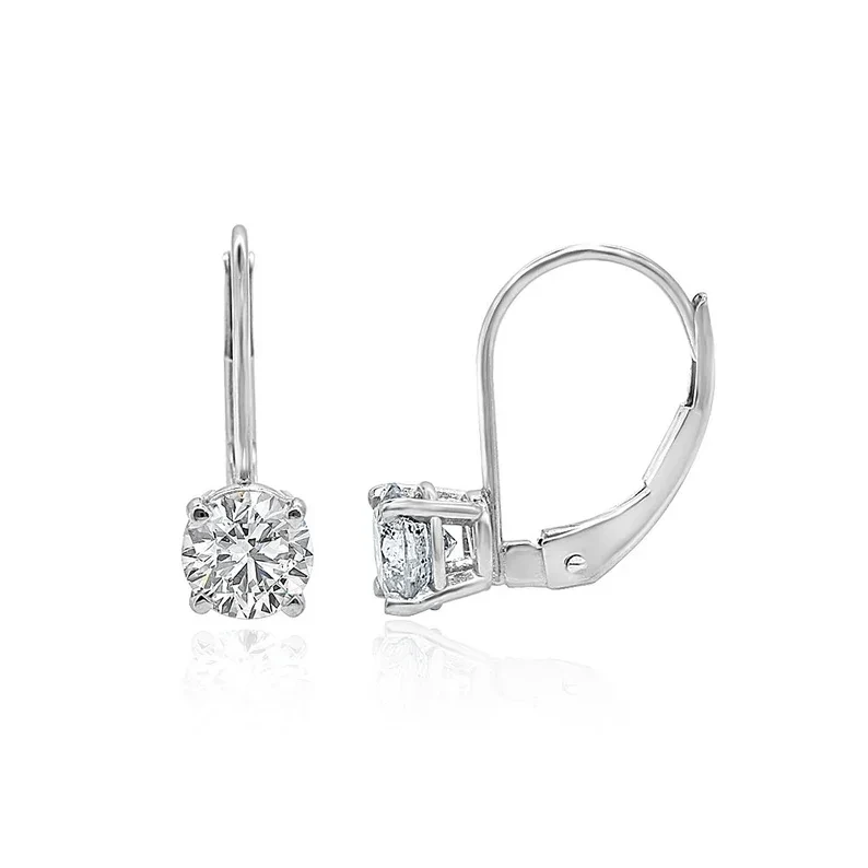 2CT incolores incolores suspendus suspendues à legure Solitaire Boucles d'oreilles 18K Boucles d'oreilles en or jaune blanc jaune blanc 18k 1