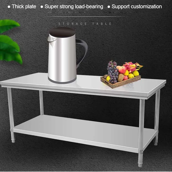 Stainless Steel Customized Work Table Adjustable Height Commercial Restaurant Workbench Furniture 7