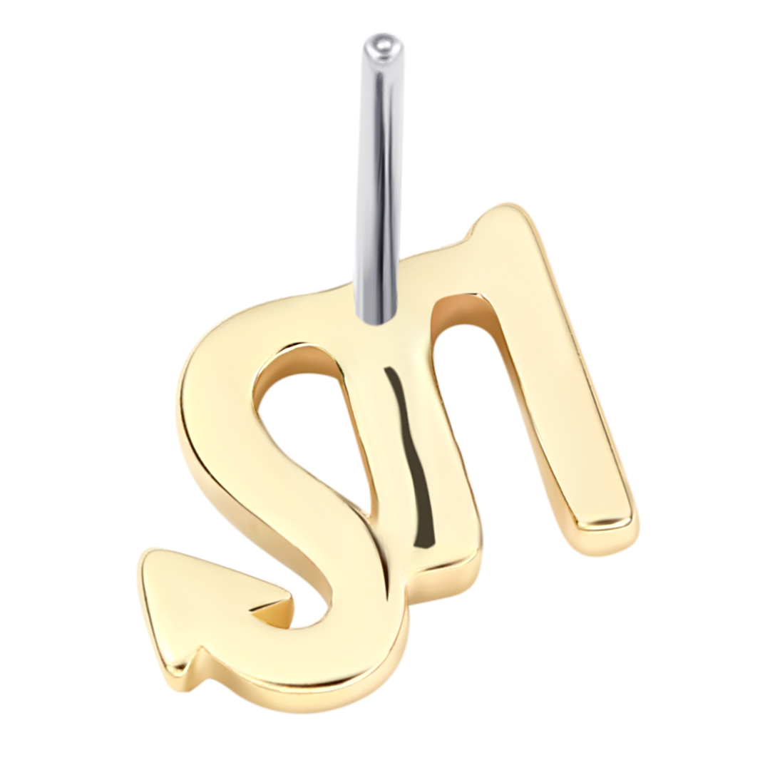 Eternal Metal 14k Solid Gold Zodiac Signs Scorpio Nose<000000>earring Piercing Jewelry Threadless Push In Ends Tops 8