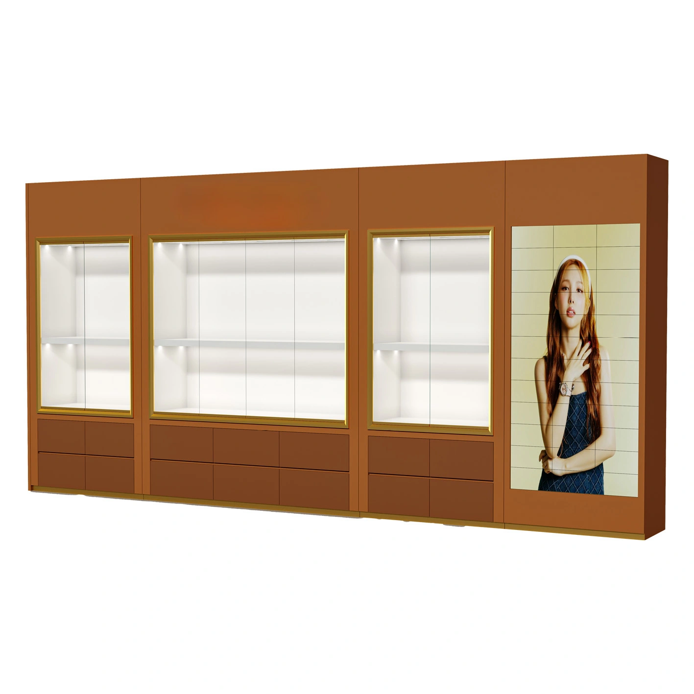 Customized High-end Luxury Jewelry Display Case Elegant Mall Display Case 1