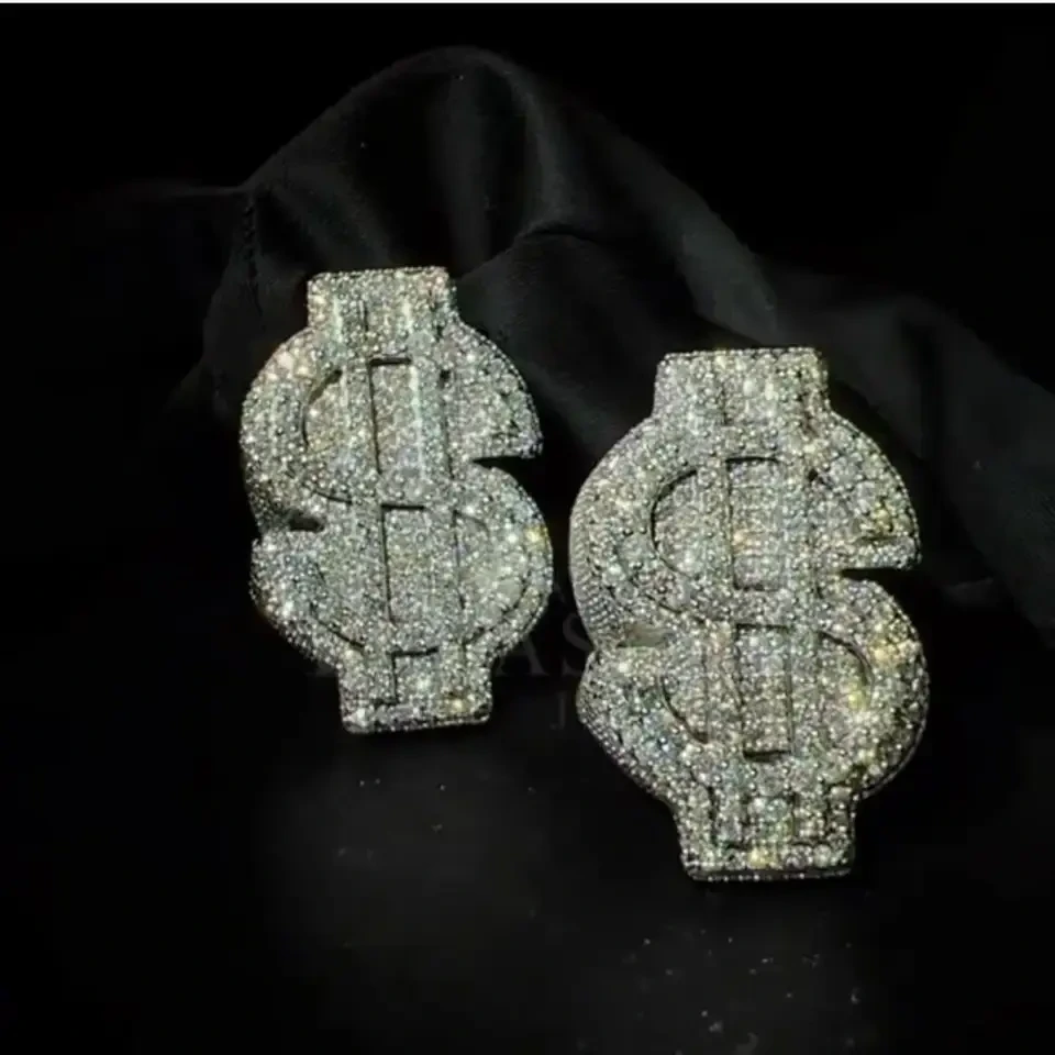 Joyas de lujo Hecho anillo de prestigio VVS Moissanite Hip Hop Anillo de plata personalizado para la boda de compromiso 1