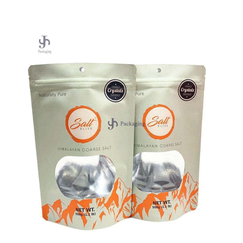 Pabrik Tas Kemasan Makanan Kertas Kraft Stand Up Ramah Lingkungan Dengan Jendela - JSHINEPACK 1