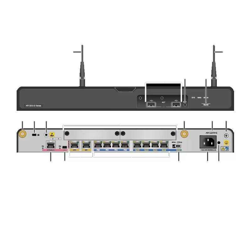Enrutador industrial AR1220W-S serie Ar1200, enrutador WAN de 2 GB 1