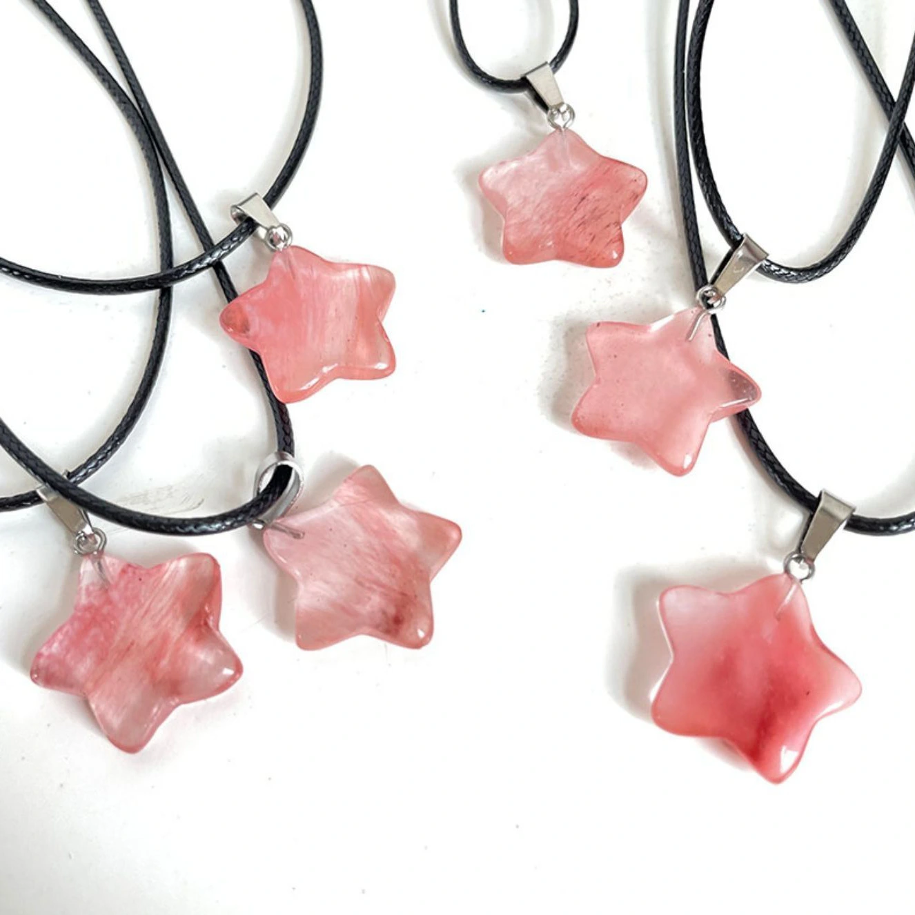 Natural Stone Hand-carved Pentagram Pendant Necklace For Women And Men Crystal Raw Stone Star Necklace Jewelry 1