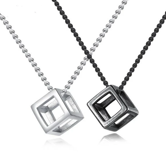 Manufacturer Wholesale Fashion Fashion Hollow Cubic Pendant Necklace Men And Women General Exquisite Necklace 1